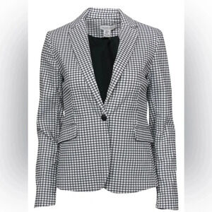 RACHEL ZOE | Women’s White & Black Plaid Single Button Office Blazer Size M